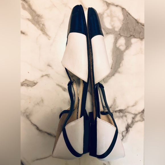 EVAN PICONE VINTAGE %100 Leather T-Strap Flats/ Blk/Off-Wht-Size 10M RARE FIND!! - Picture 5 of 5